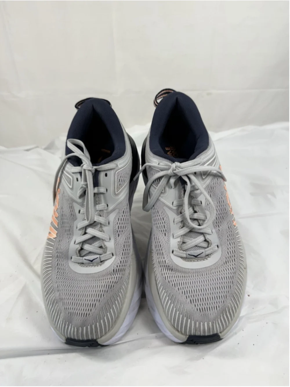 Hoka One One Bondi 7 Sneakers Womens Running Shoes Lunar Rock Blue Size 8D